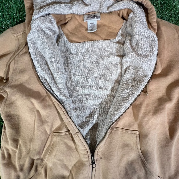 LL Bean Katahdin Iron Works Heavy Duty Sherpa Lined Full Zip Hoodie Jacket Large - Picture 5 of 6
